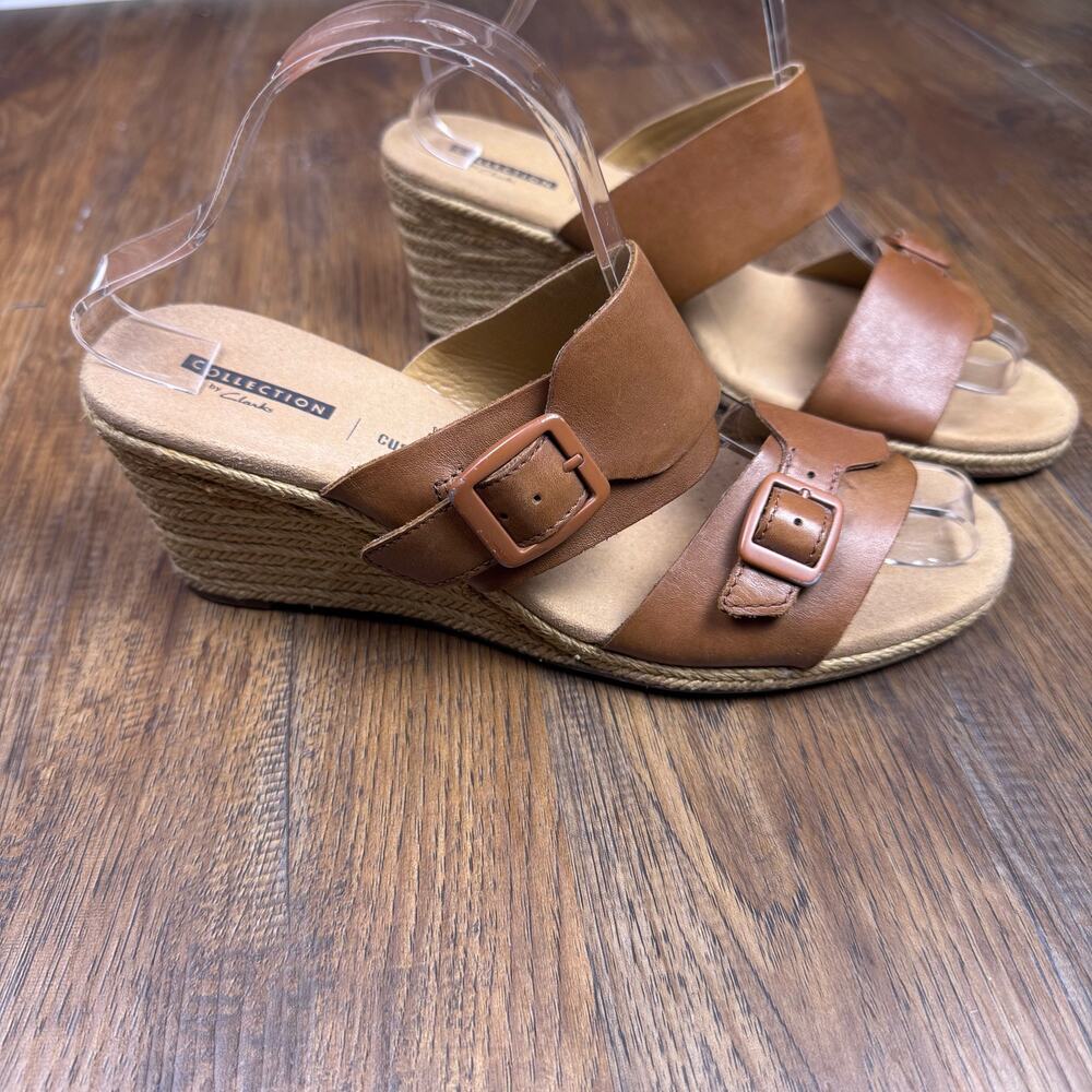 Clarks Collection Lafley Devin espadrille wedge slip on sandals US 10